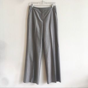 St. John Wide Leg Dress Pants Trousers Metallic Sliver Designer High Waist 6